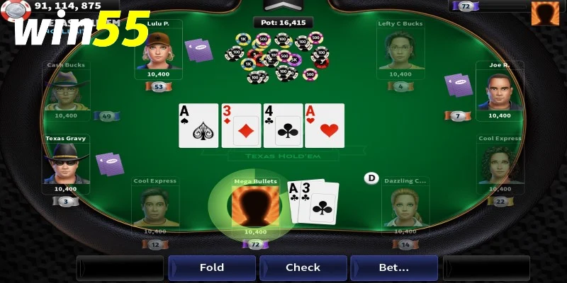 Mẹo thắng poker Win55 qua từng vòng cược